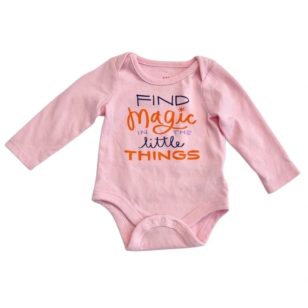 💫$3/ADD ON 💫 Cat & Jack Pink Graphic Long Sleeve Bodysuit | Baby Girl Newborn